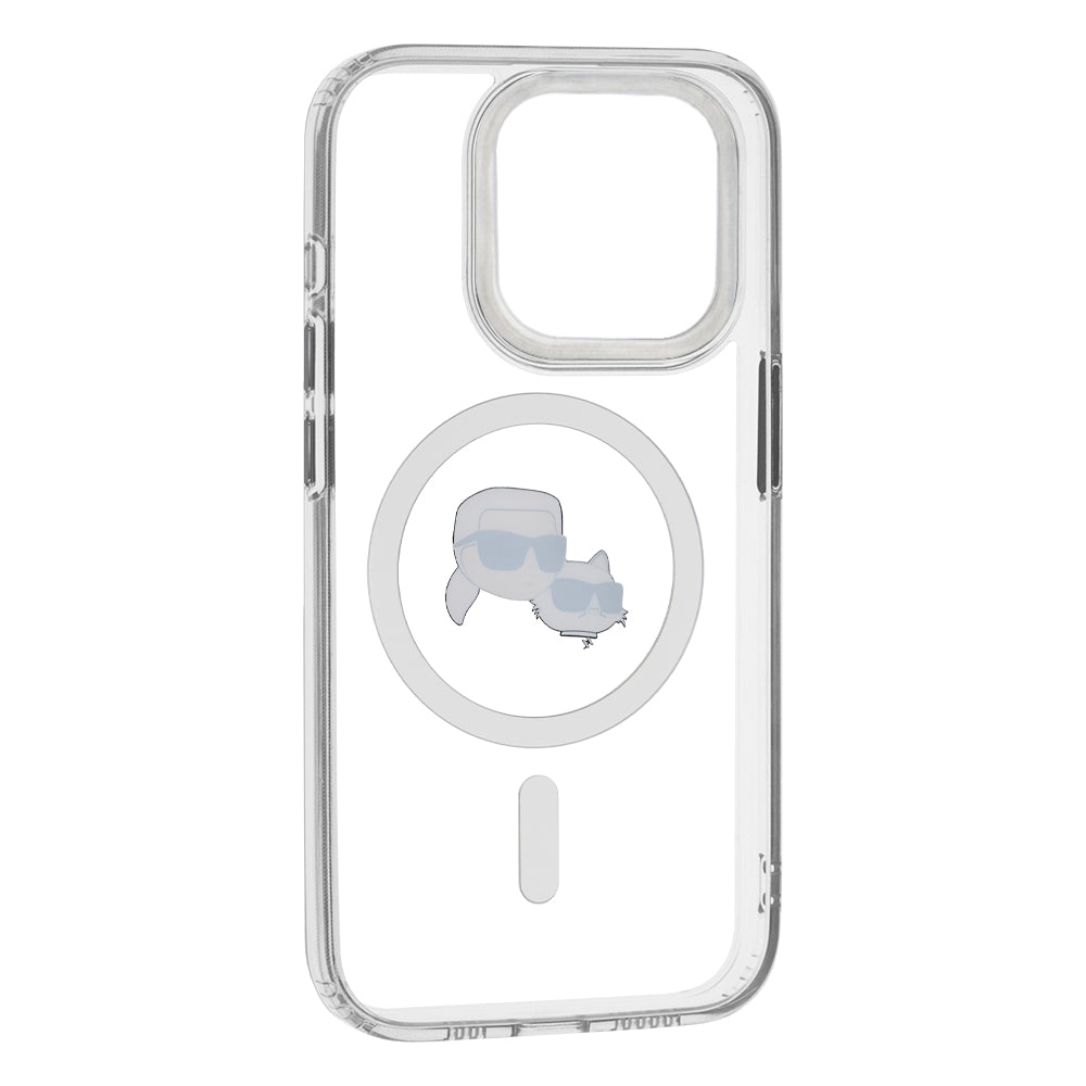 Karl Lagerfeld Husa de protectie Karl Lagerfeld IML MagSafe (KLHMP15XHLSKCH) compatibil cu iPhone 15 Pro Max, Alb Metal 