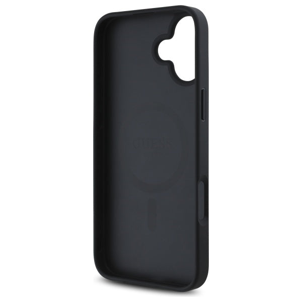 Husa pentru iPhone 16 - Guess Hardcase 4G Flower Print MagSafe (GUHMP16SP4ROPEMCK) - Black