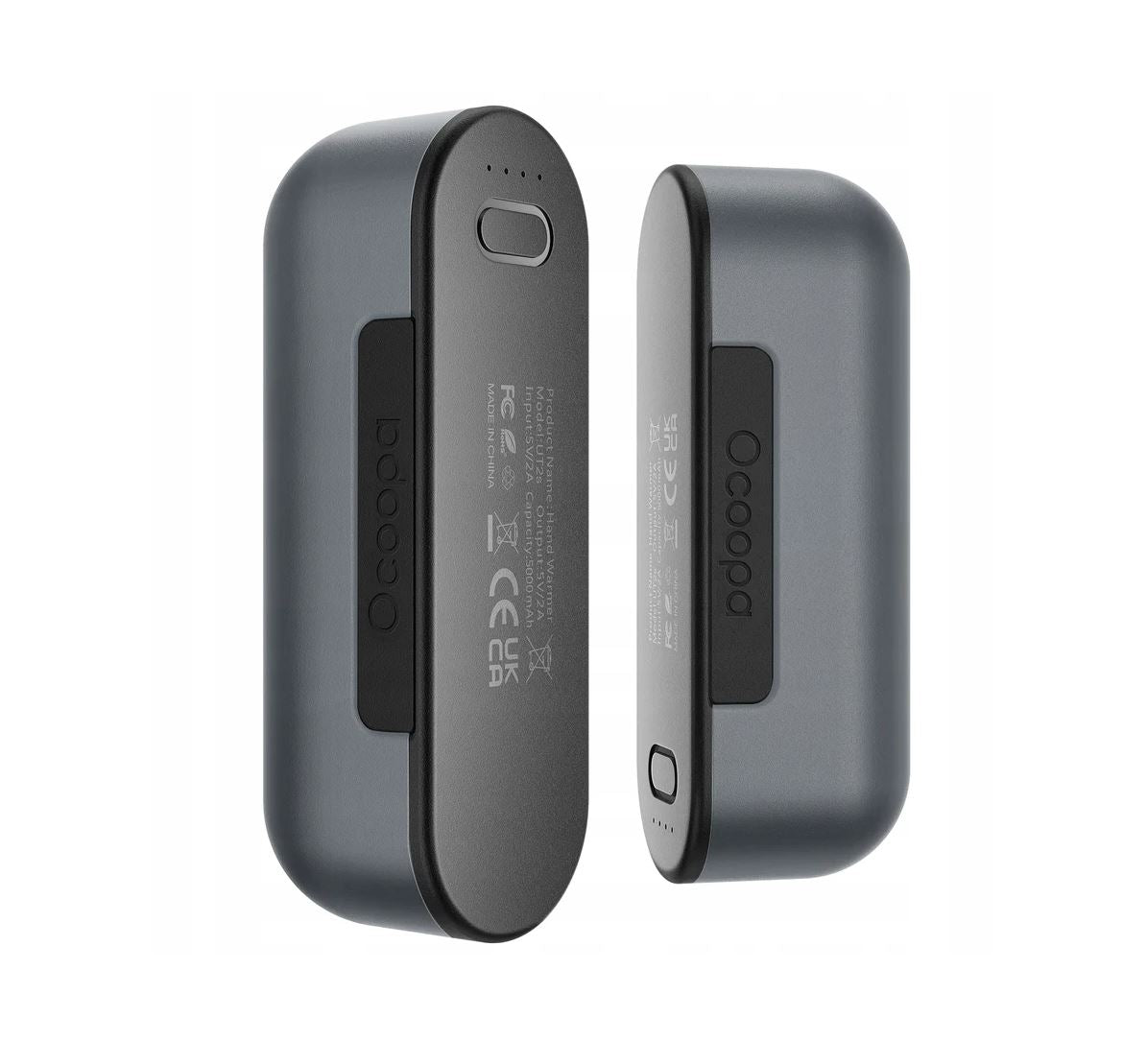 Ocoopa - Hand Warmer UT2s (UT2S-GY) - Type-C, with Power Bank, Electric, Magnetic Design, MagTwins, 2x 5000mAh - Grey