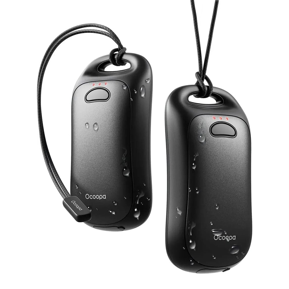 Ocoopa - Hand Warmer UT4 Urban (UT3061-BK) - USB-C, IP45, Adjustable Heat, Magnetic, with Strap, 2x 3000mAh - Black