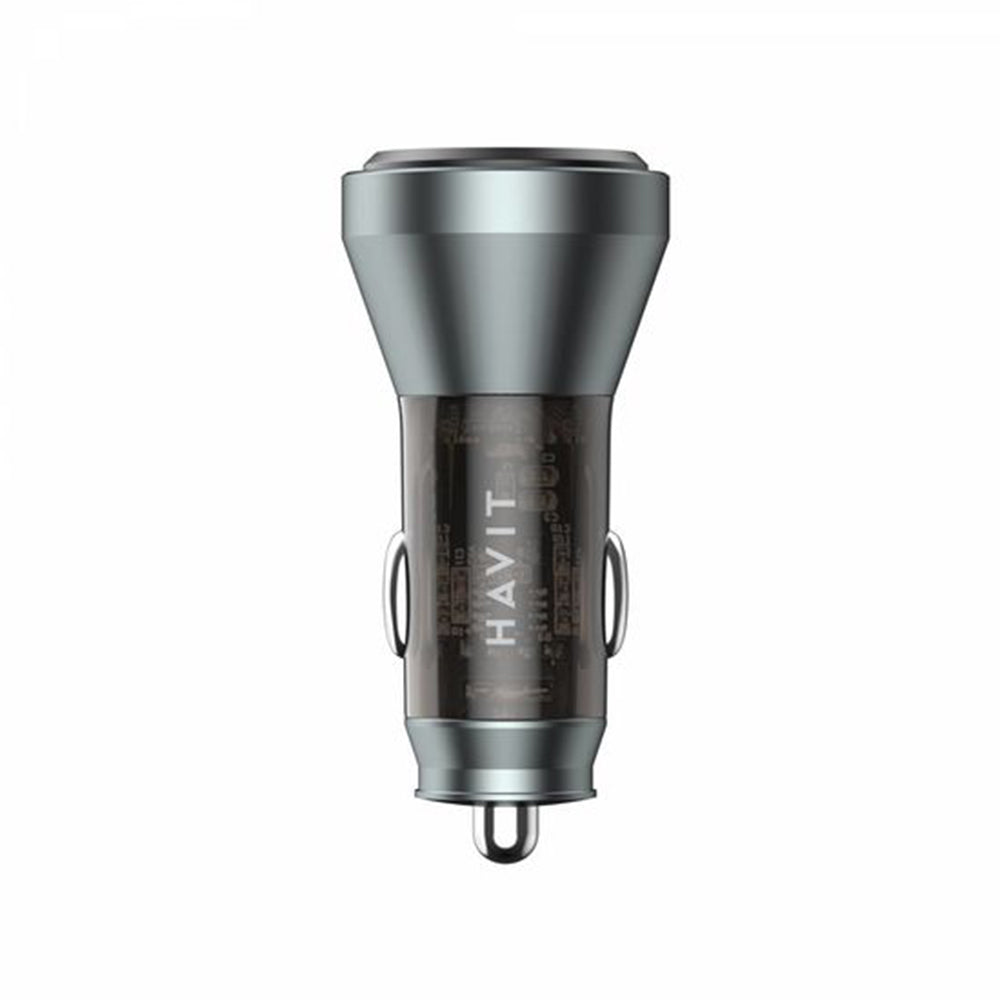 Havit - Car Charger (CC2017) - Type-C, USB, 45W, 3A, Visible Internal Structural Design - Black / Blue