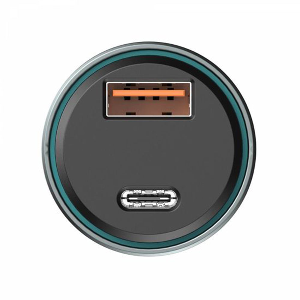 Havit - Car Charger (CC2017) - Type-C, USB, 45W, 3A, Visible Internal Structural Design - Black / Blue