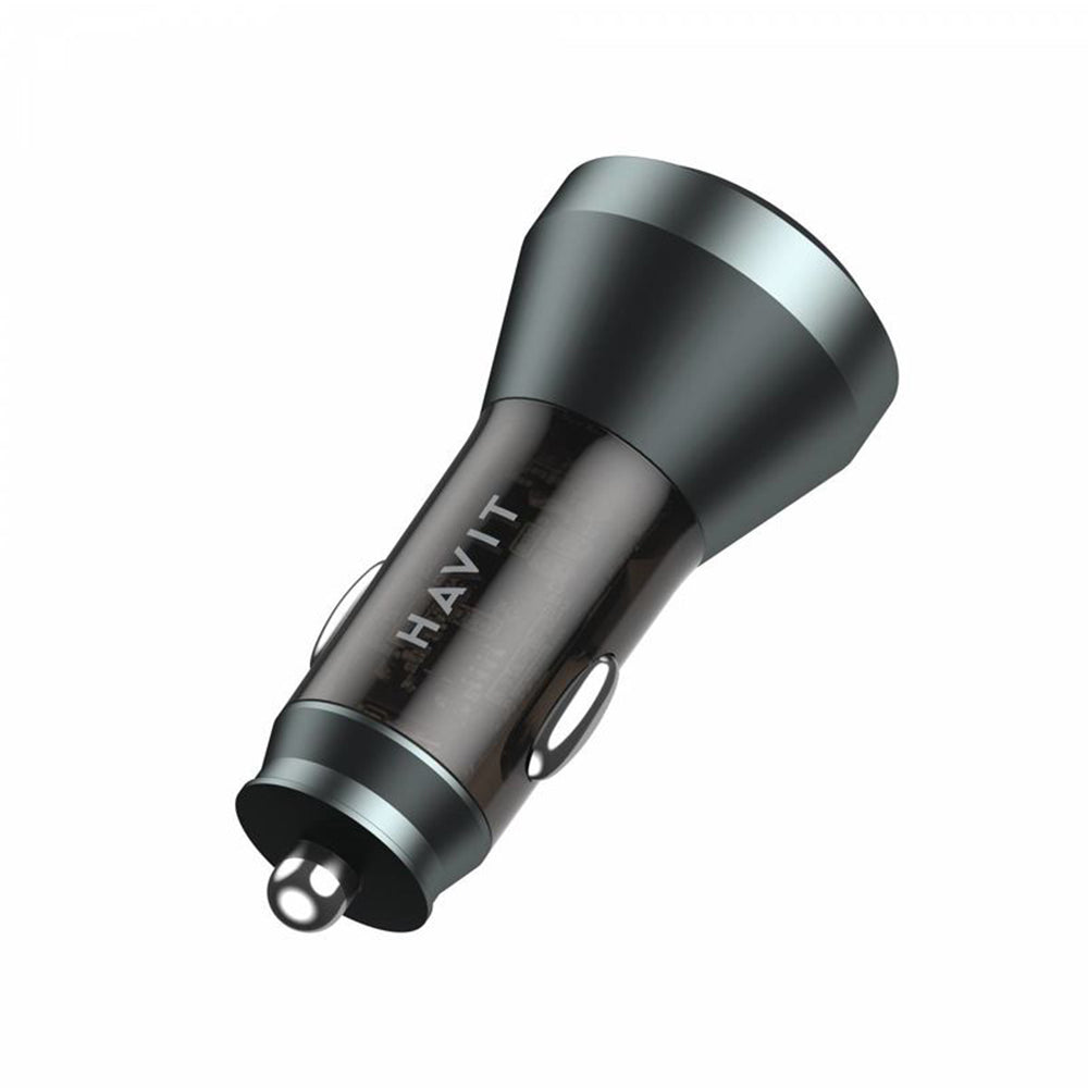 Havit - Car Charger (CC2017) - Type-C, USB, 45W, 3A, Visible Internal Structural Design - Black / Blue