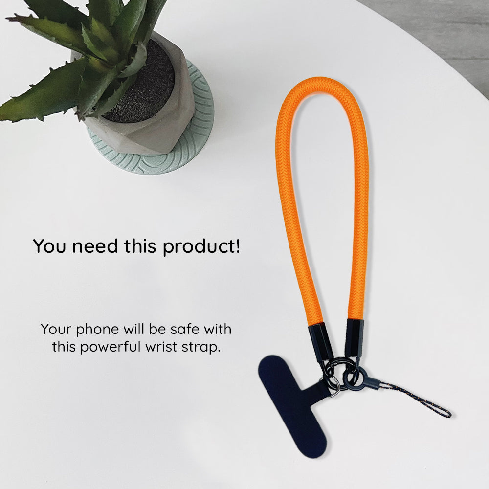 Techsuit - Rope Wrist Strap (RWS2-06) - for Phones, with Keychain Cord, Nylon Braided, Durable, Universal - Olive Leaf