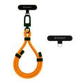 Techsuit - Rope Wrist Strap (RWS1-03) - for Phones, Carabiner, Nylon Braided, Durable, Adjustable, Universal - Flame Ora
