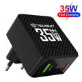 Techsuit - Premium Wall Charger Tiny Series (CHPD173) - GaN, USB, Type-C, Fast Charge, PD35W - Black