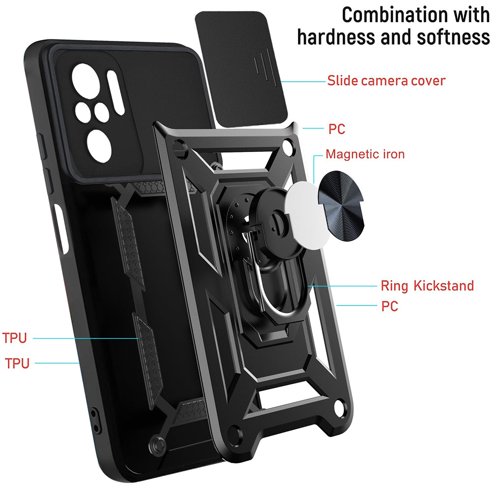 Techsuit - CamShield Series - Xiaomi Redmi Note 10 4G / Note 10S / Poco M5s - Black