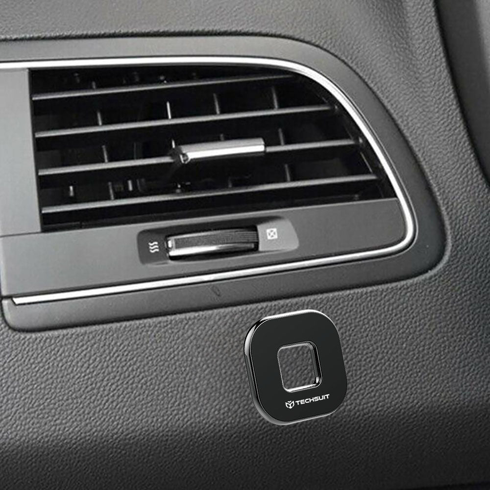 Techsuit - Phone Holder Tiny Series (HOLD210) - Dashboard Magnetic Grip, Multipurpose Use, Quadrilateral, 2 Metal Plates