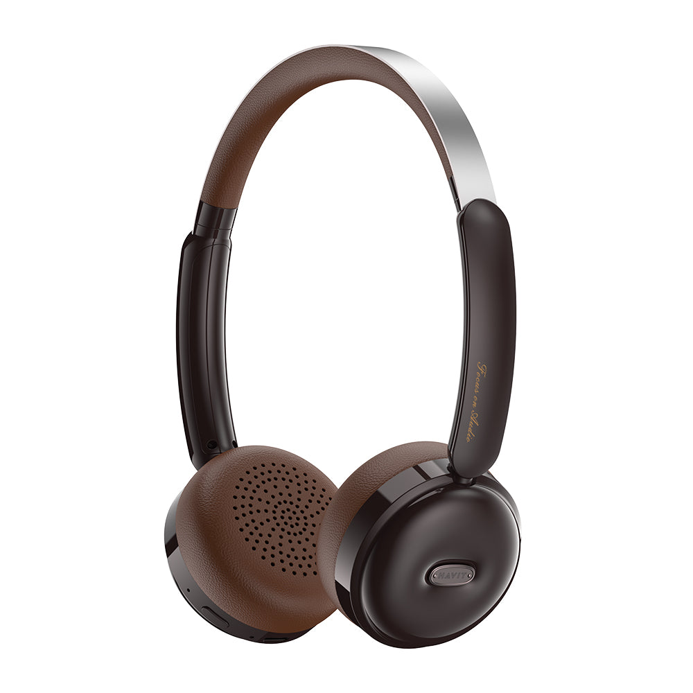 Havit - Wireless Headphones (H616BT) - On-ear, Bluetooth 5.4, 400mAh, Type-C - Brown