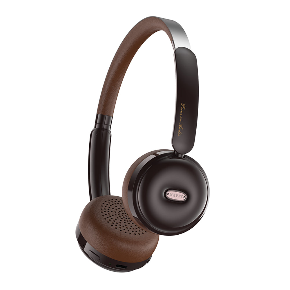 Havit - Wireless Headphones (H616BT) - On-ear, Bluetooth 5.4, 400mAh, Type-C - Brown