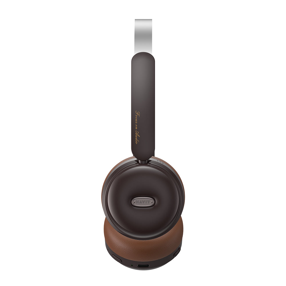 Havit - Wireless Headphones (H616BT) - On-ear, Bluetooth 5.4, 400mAh, Type-C - Brown