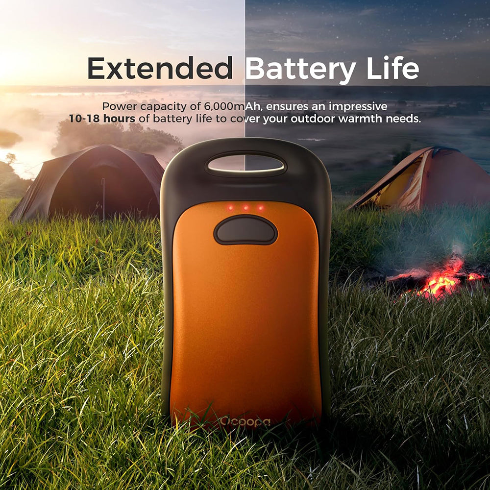 Ocoopa - Hand Warmer UT4 Urban (UT3061- OG) - USB-C, IP45, Adjustable Heat, Magnetic, with Strap, 2x 3000mAh - Orange