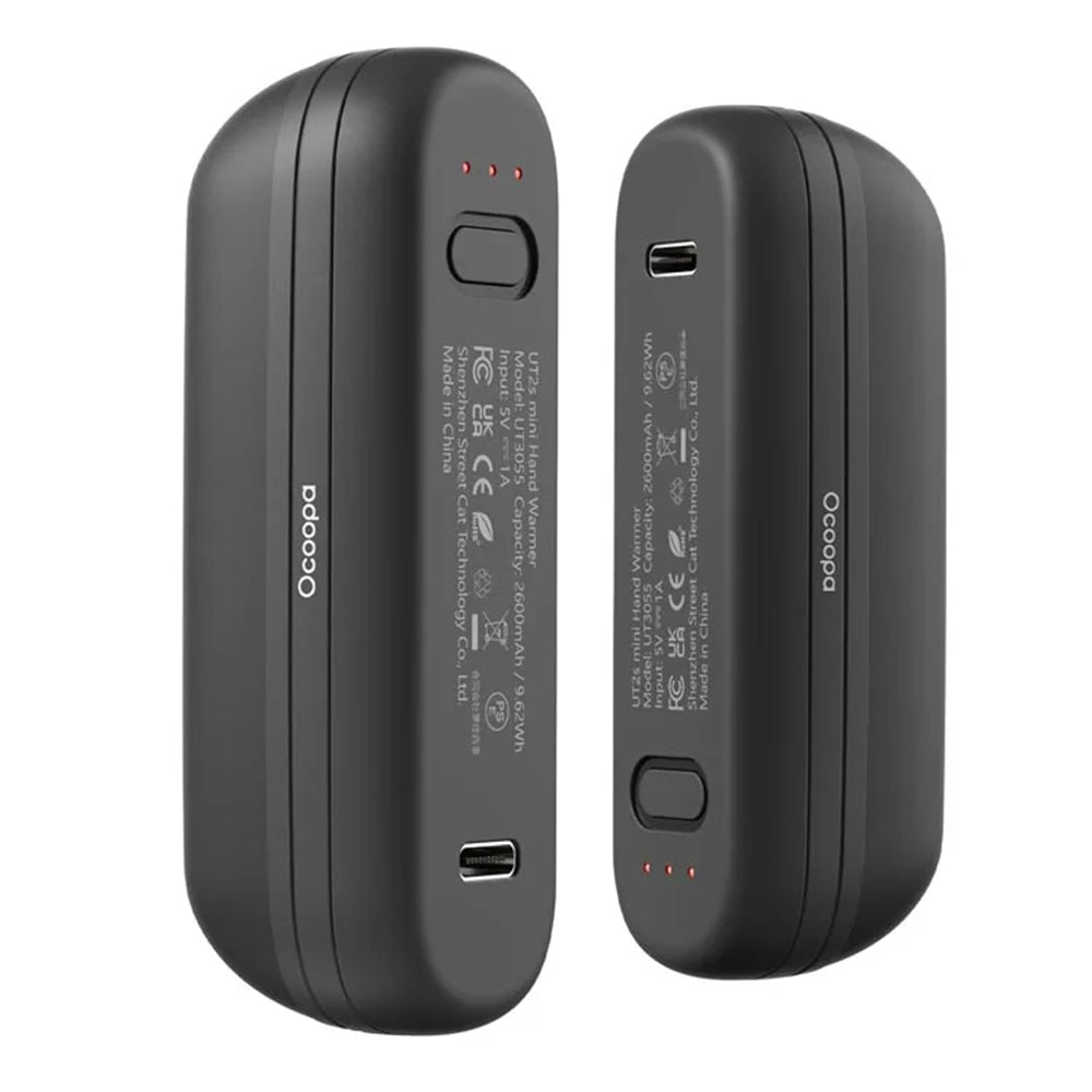 Ocoopa - Hand Warmer UT2s Mini (UT2S-MINI-BK) - Type-C, with Power Bank, Magnetic Design, MagTwins, 2x 2600mAh - Black