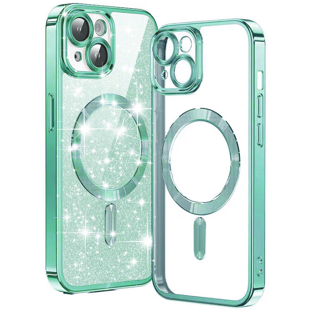Techsuit - Luxury Glitter MagSafe - iPhone 15 Plus - Light Green