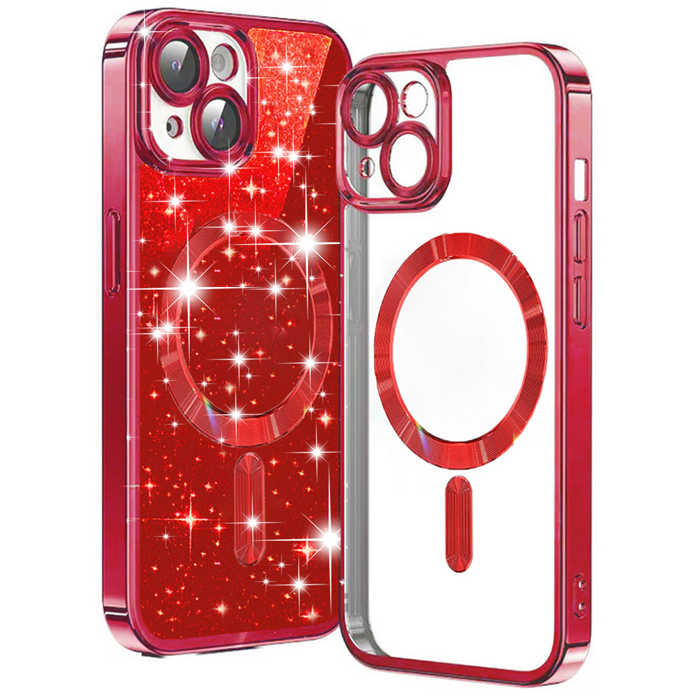 Techsuit - Luxury Glitter MagSafe - iPhone 15 Plus - Red