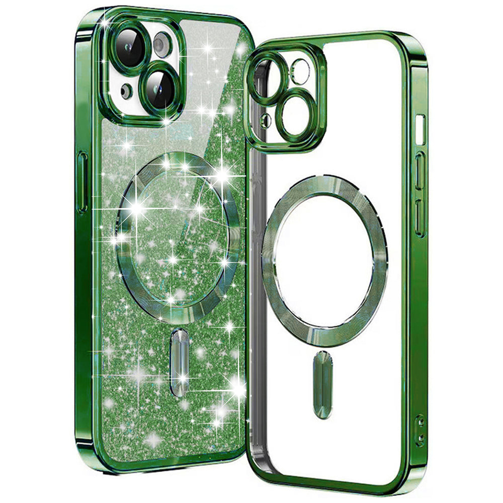 Techsuit - Luxury Glitter MagSafe - iPhone 14 Plus - Deep Green