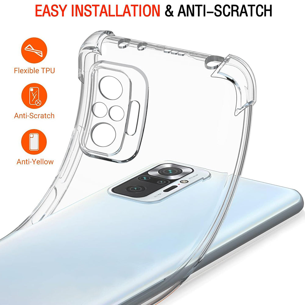 Techsuit - Shockproof Clear Silicone - Xiaomi Redmi Note 10 4G / Note 10S / Poco M5s - Clear