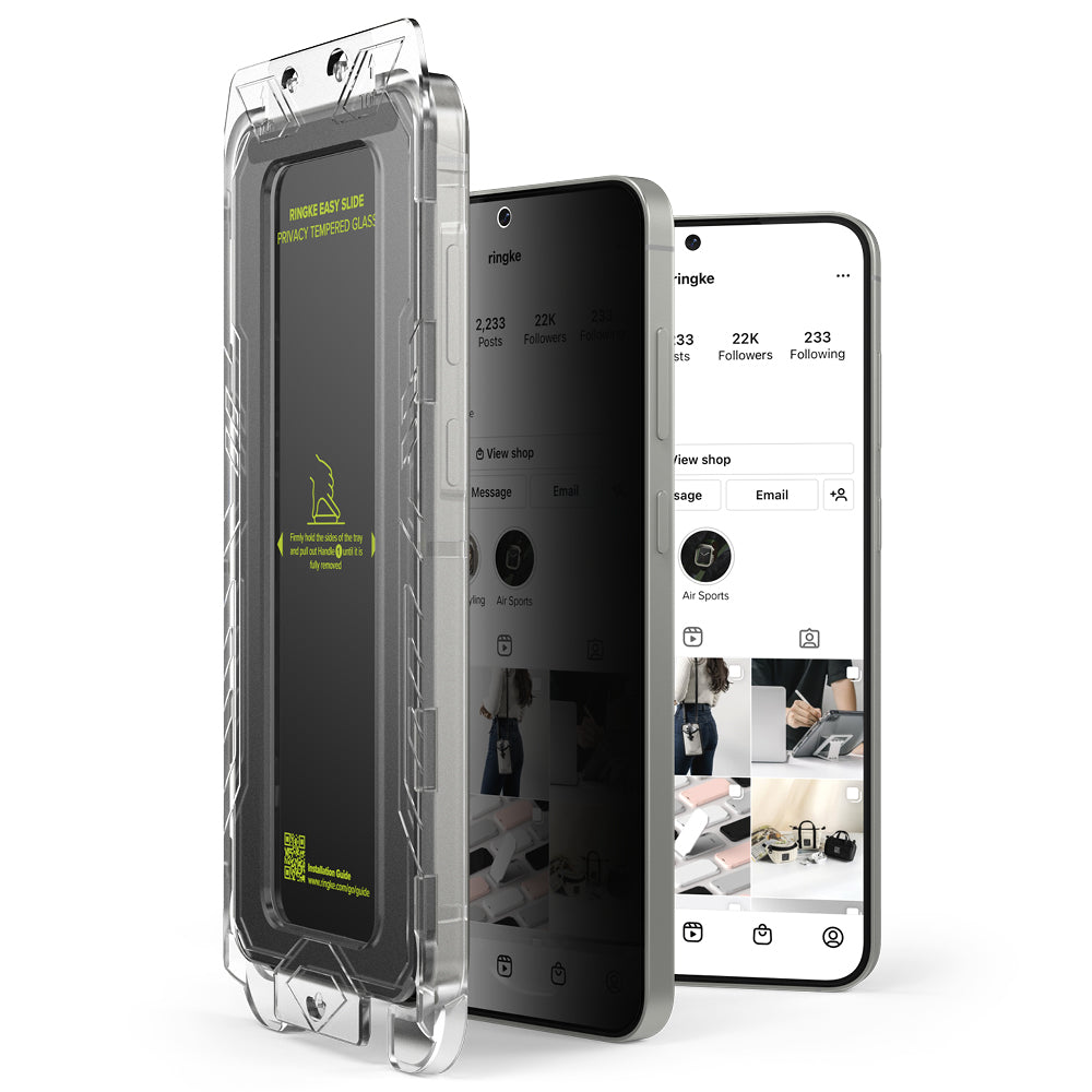 Ringke Folie de protectie Ringke Easy Slide Privacy Tempered Glass (set de 2) compatibil cu Samsung Galaxy S24 / S25, Ne