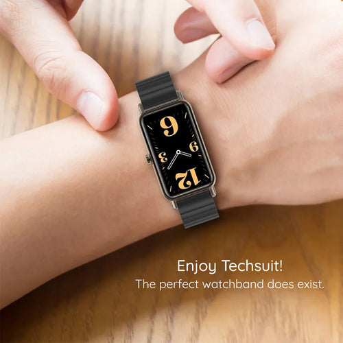 Techsuit - Watchband (W012) - Apple Watch 1/2/3/4/5/6/7/8/9/10/11/SE/SE 2/SE 3 (38/40/41/42mm) - Silver