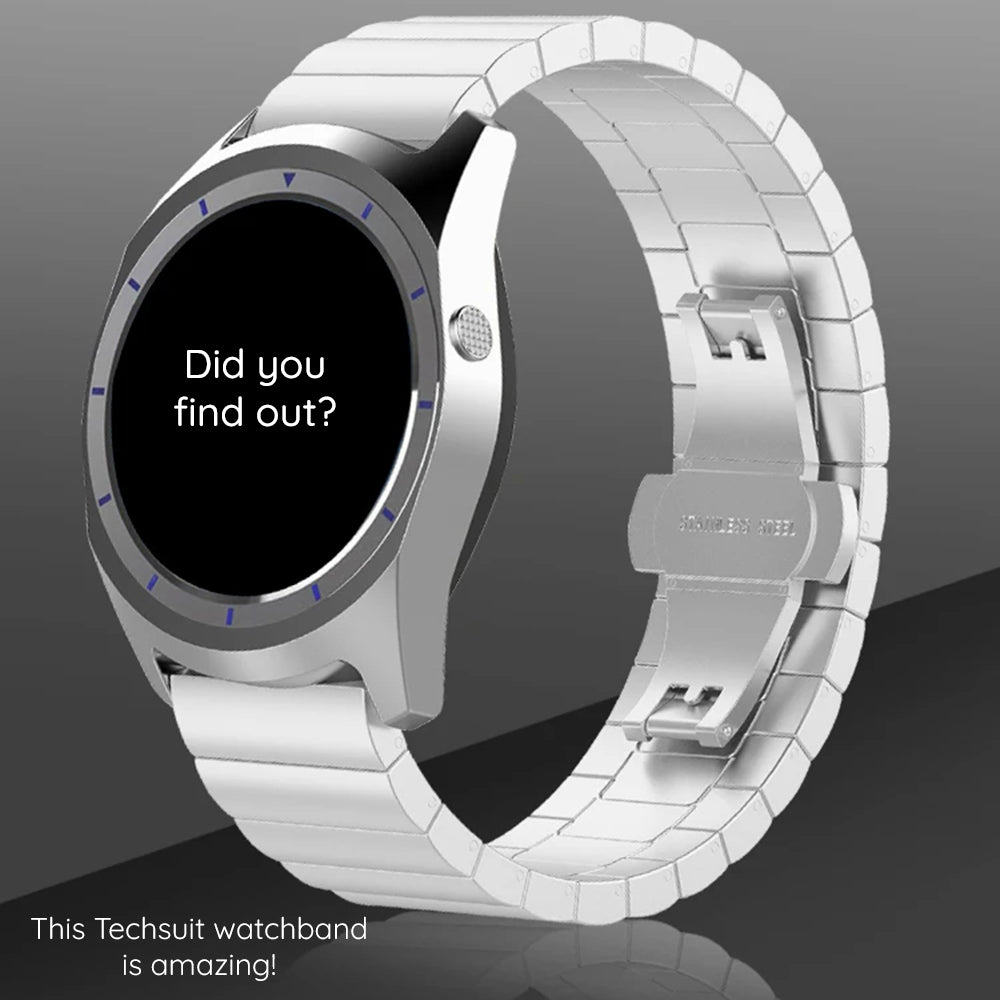Techsuit - Watchband 20mm (W012) - Samsung Galaxy Watch 4/5/Active 2, Huawei Watch GT 3 (42mm)/GT 3 Pro (43mm) - Silver