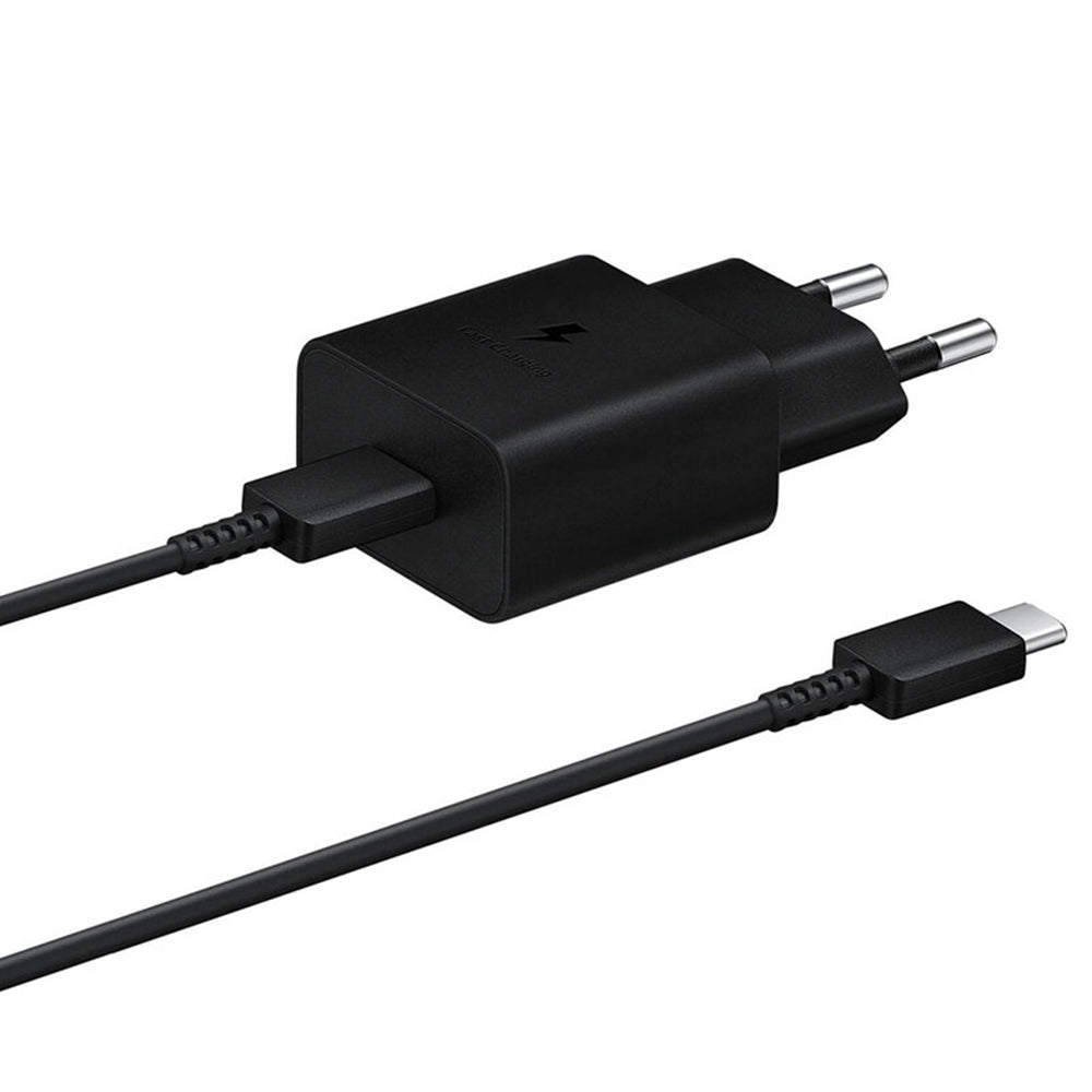 Samsung - Original Wall Charger (EP-T1510XBEGEU) - Type-C Cable Included, Type-C Fast Charging 15W, - Black (Blister Pac