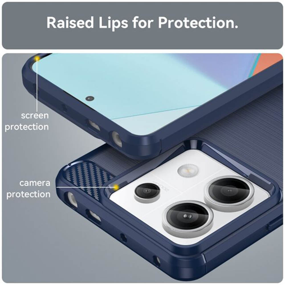 Techsuit - Carbon Silicone - Xiaomi Redmi Note 14 4G (Regional) - Blue