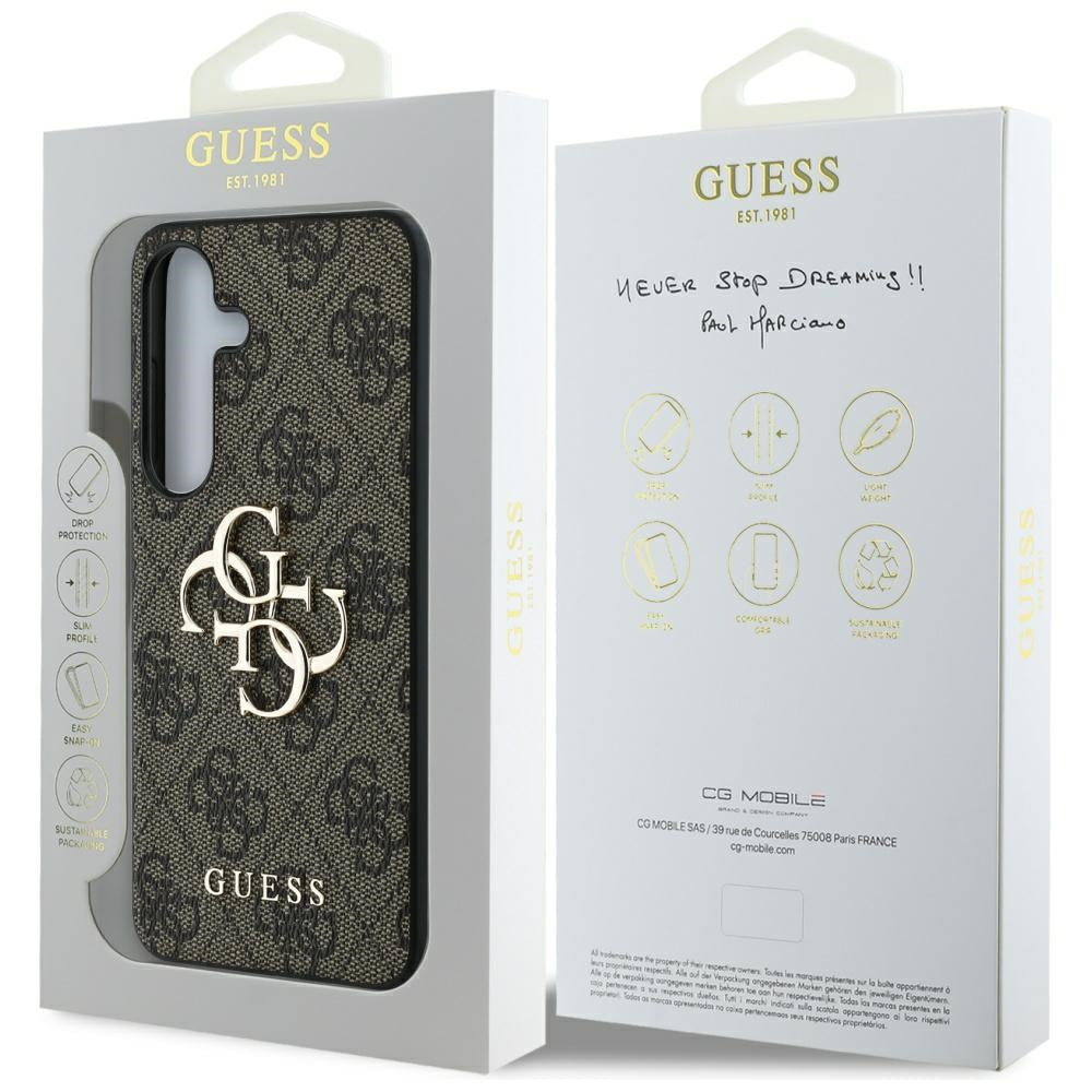 Guess - Hardcase 4G Big Metal Logo (GUHCS25M4GMGBR) - Samsung Galaxy S25 Plus - Brown