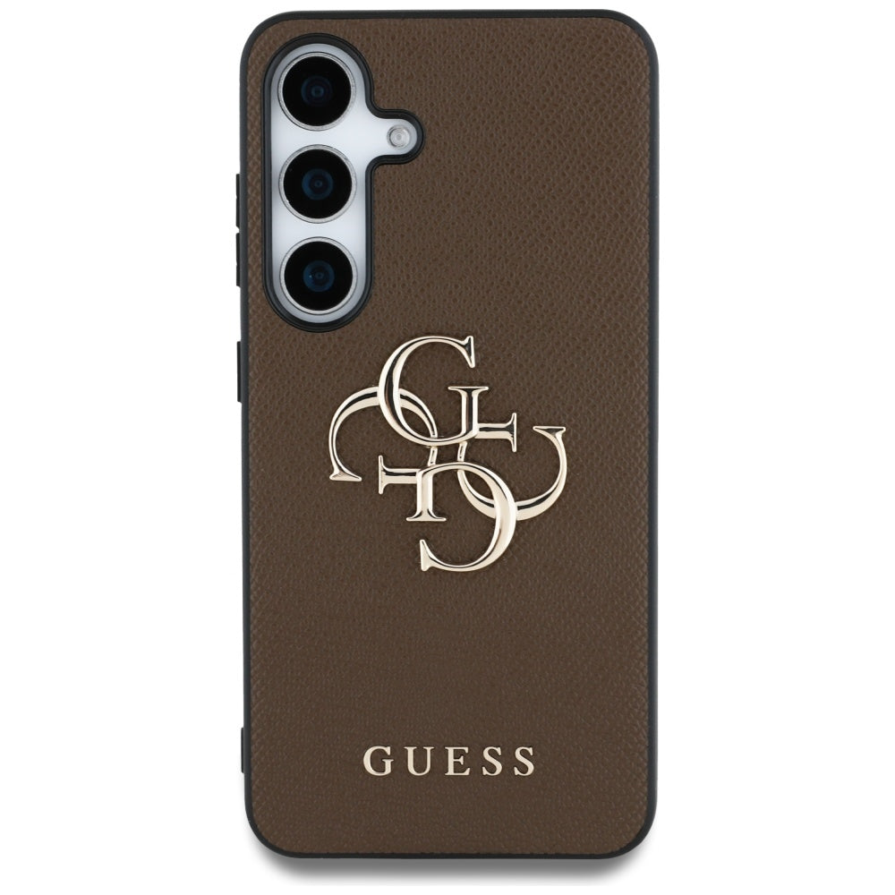 Husa pentru Samsung Galaxy S25 - Guess Hardcase 4G Grained Big and Classic Logo (GUHCS25SPGT4MBW) - Brown