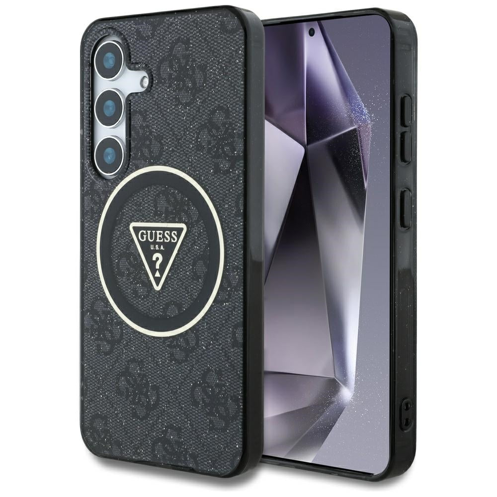 Guess - IML Metal Glitter 4G Circle Triangle MagSafe (GUHMS25SHG4PRTGK) - Samsung Galaxy S25 - Black