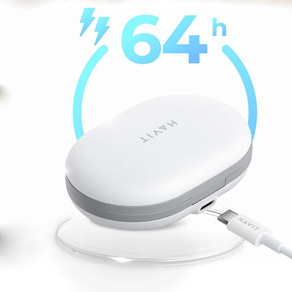 Havit - Wireless Earbuds (OWS915) - with Microphone, Bluetooth 5.4, TWS, ENC, IPX5, USB-C, 1000mAh, Havit Life App - Whi