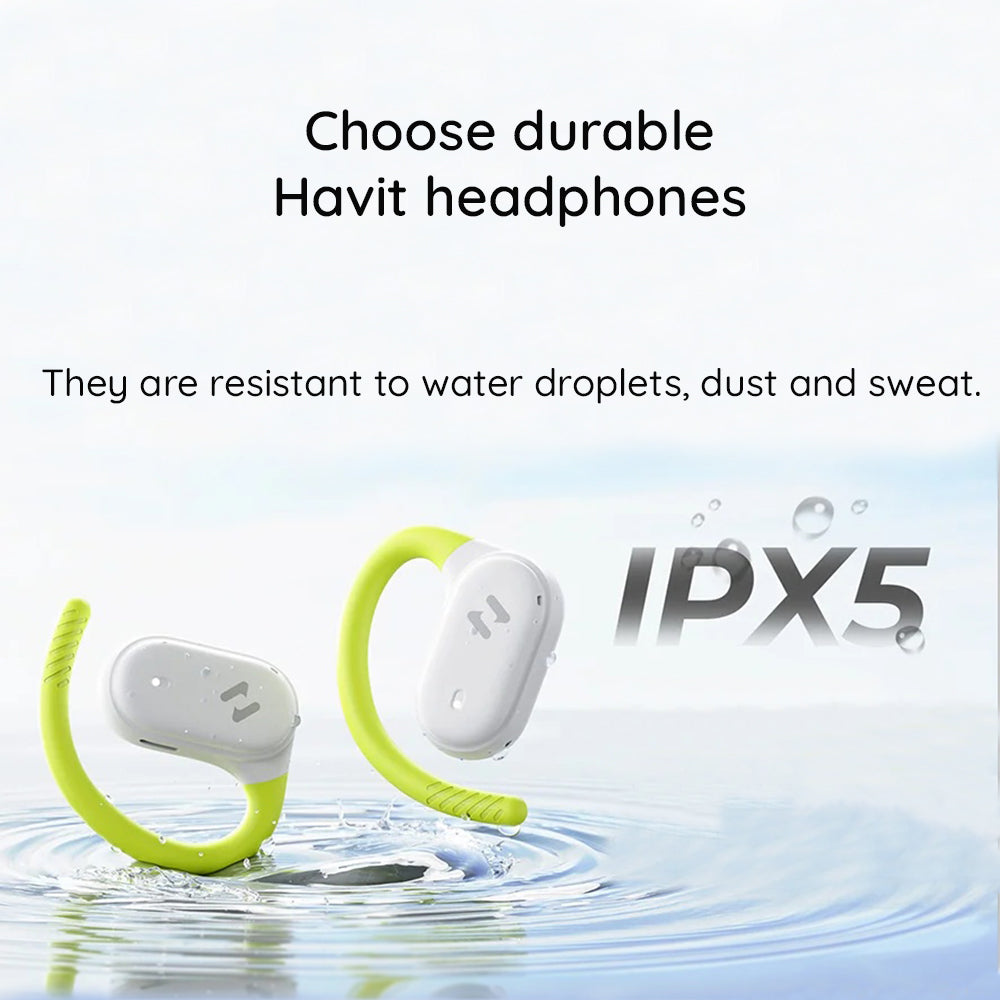 Havit - Wireless Earbuds (OWS915) - with Microphone, Bluetooth 5.4, TWS, ENC, IPX5, USB-C, 1000mAh, Havit Life App - Whi