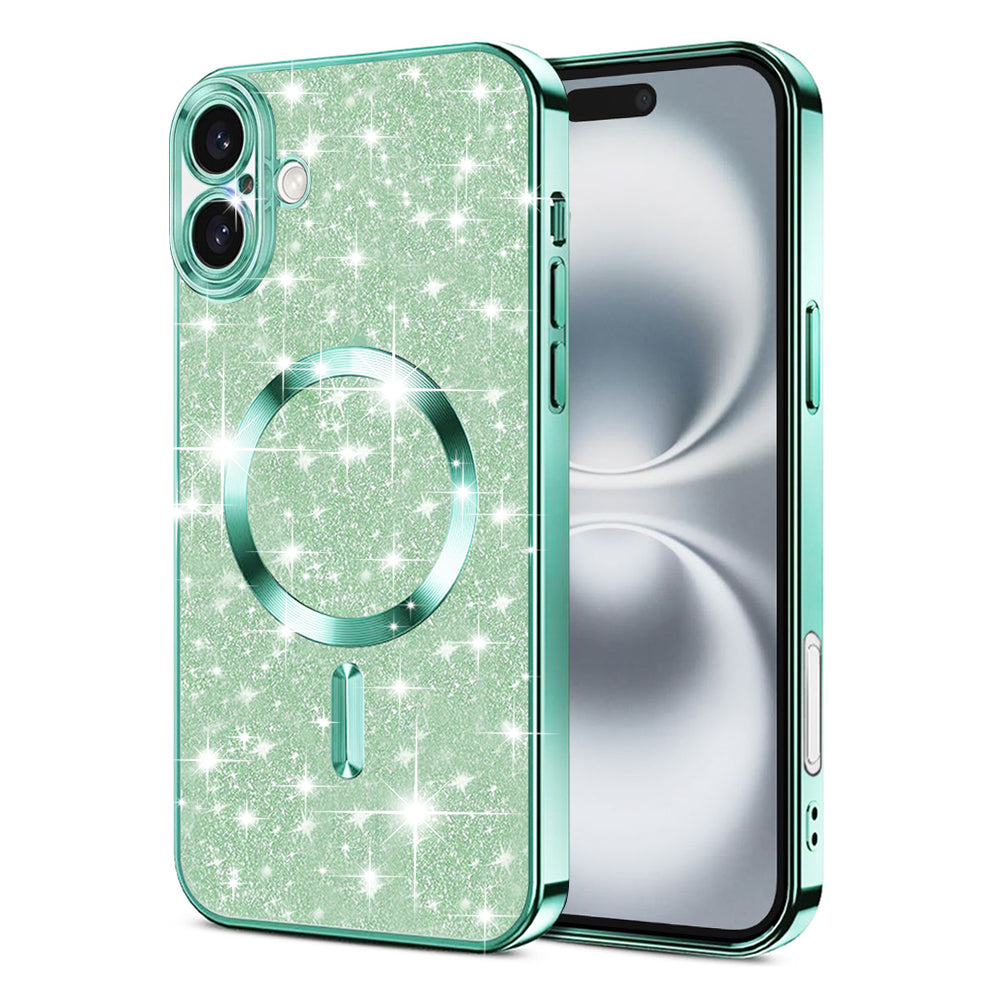 Techsuit - Luxury Glitter MagSafe - iPhone 16 Plus - Light Green