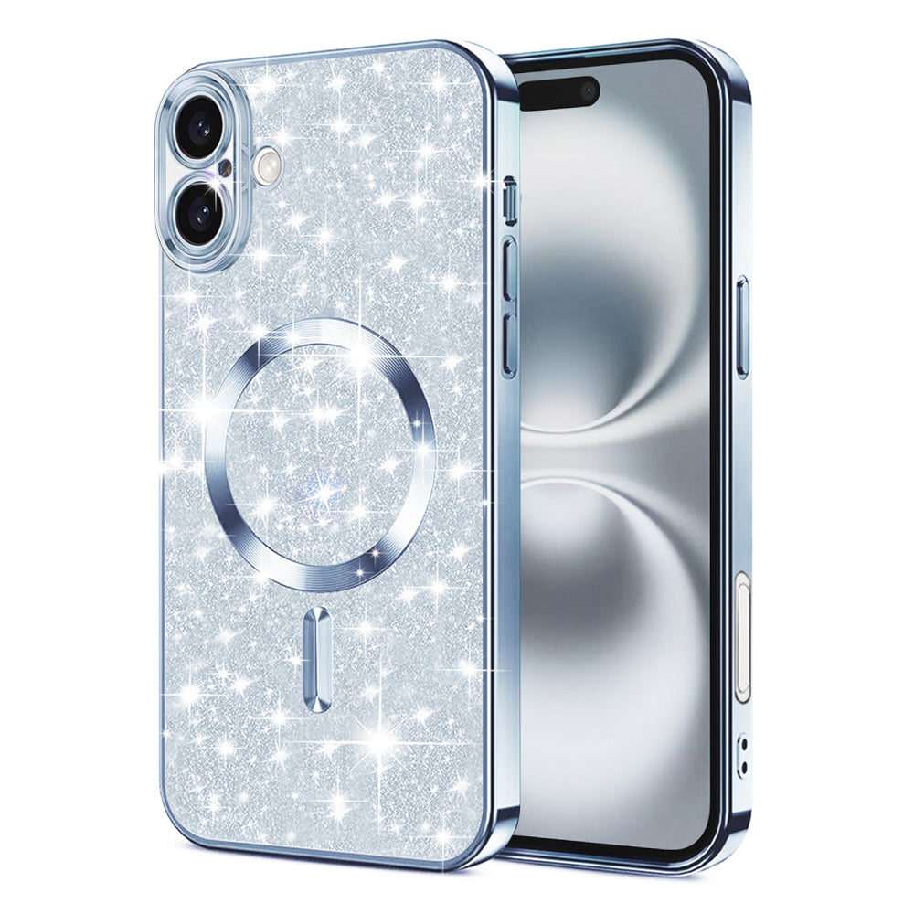 Techsuit - Luxury Glitter MagSafe - iPhone 16 Plus - Light Blue