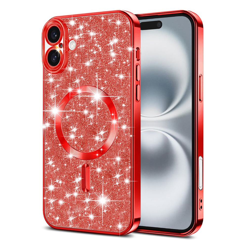 Techsuit - Luxury Glitter MagSafe - iPhone 16 Plus - Red