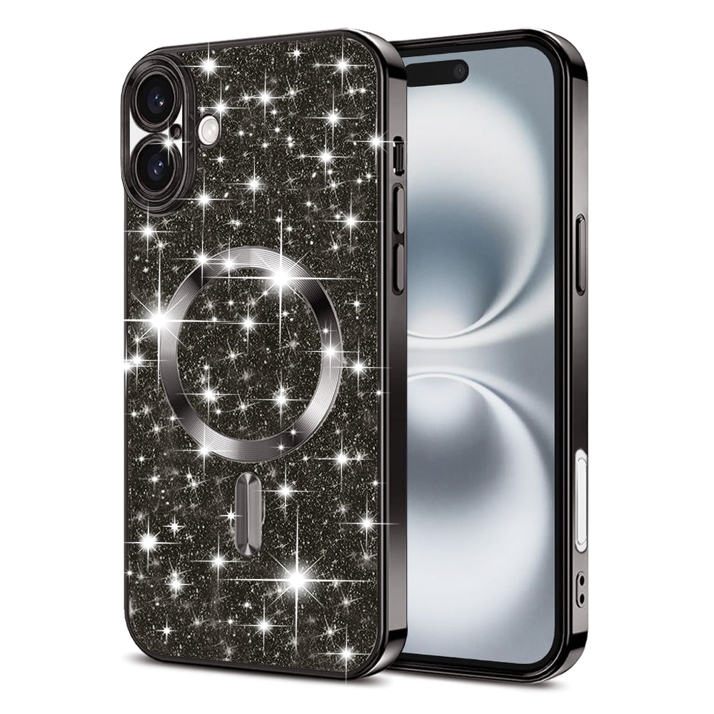 Techsuit - Luxury Glitter MagSafe - iPhone 16 Plus - Black