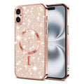 TechSuit Husa de protectie Techsuit Luxury Glitter MagSafe compatibil cu iPhone 16, Roz Auriu