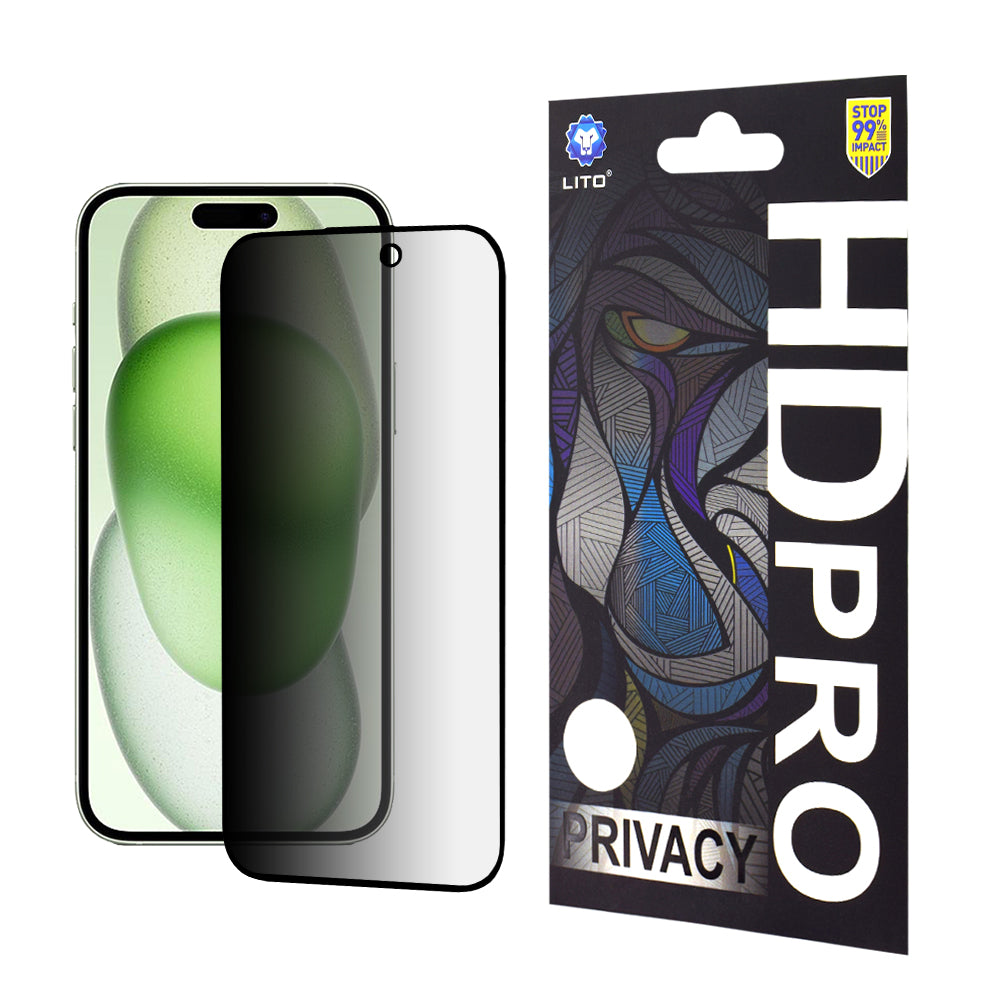 Lito Folie de protectie Lito HD PRO Privacy compatibil cu iPhone 15 Plus, Negru