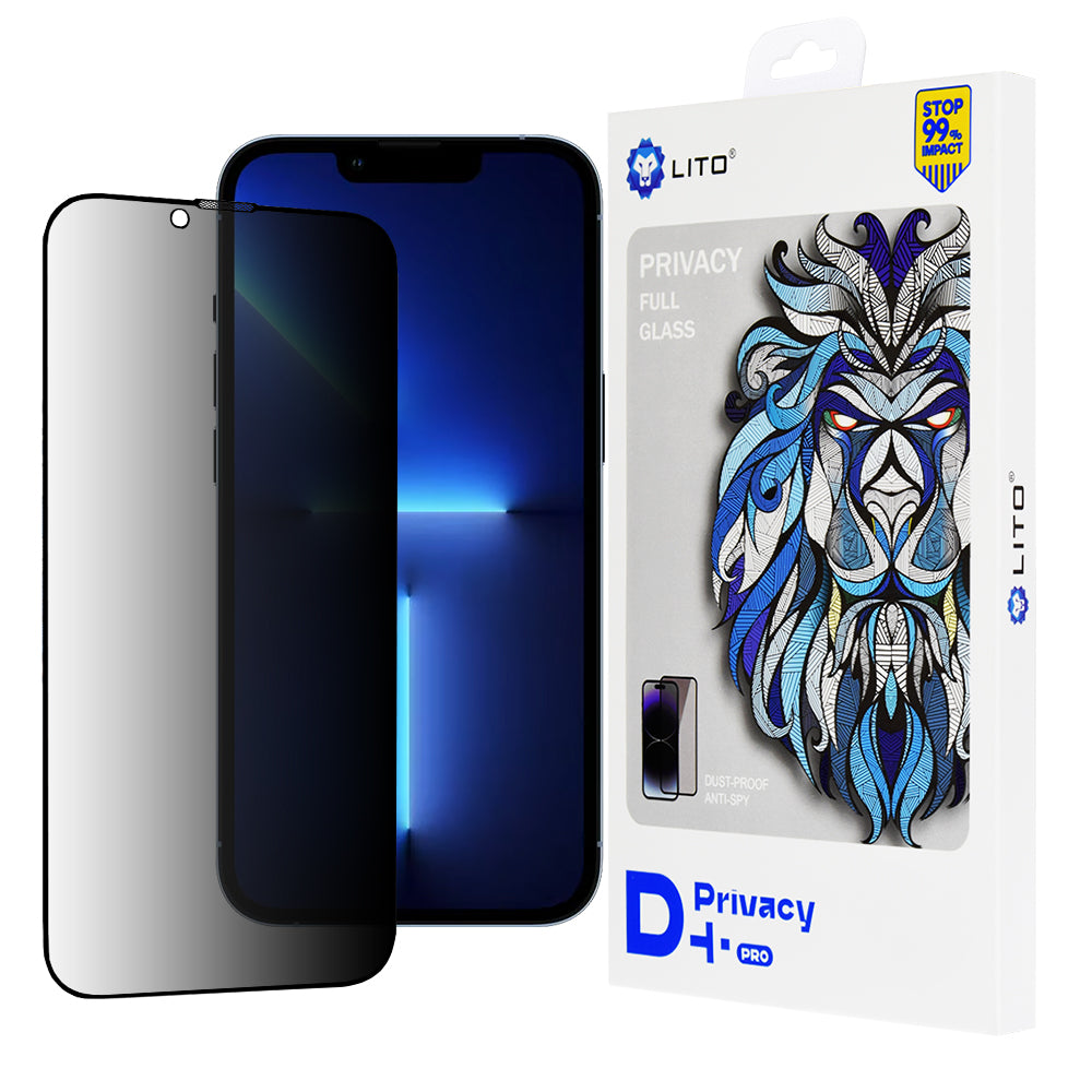 Lito Folie de protectie Lito D+ Pro Privacy compatibil cu iPhone 13 Pro Max / iPhone 14 Plus, Negru