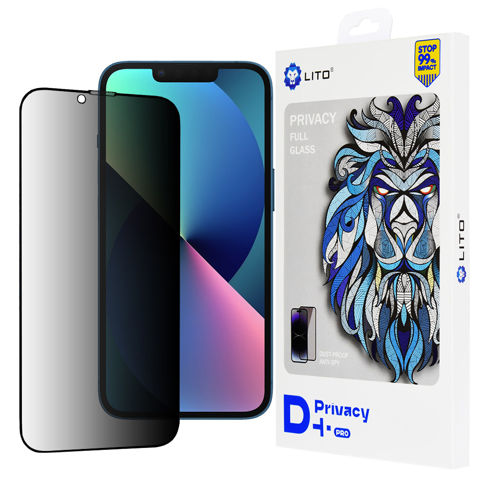Lito Folie de protectie Lito D+ Pro Privacy compatibil cu iPhone 13 / iPhone 13 Pro / iPhone 14, Negru