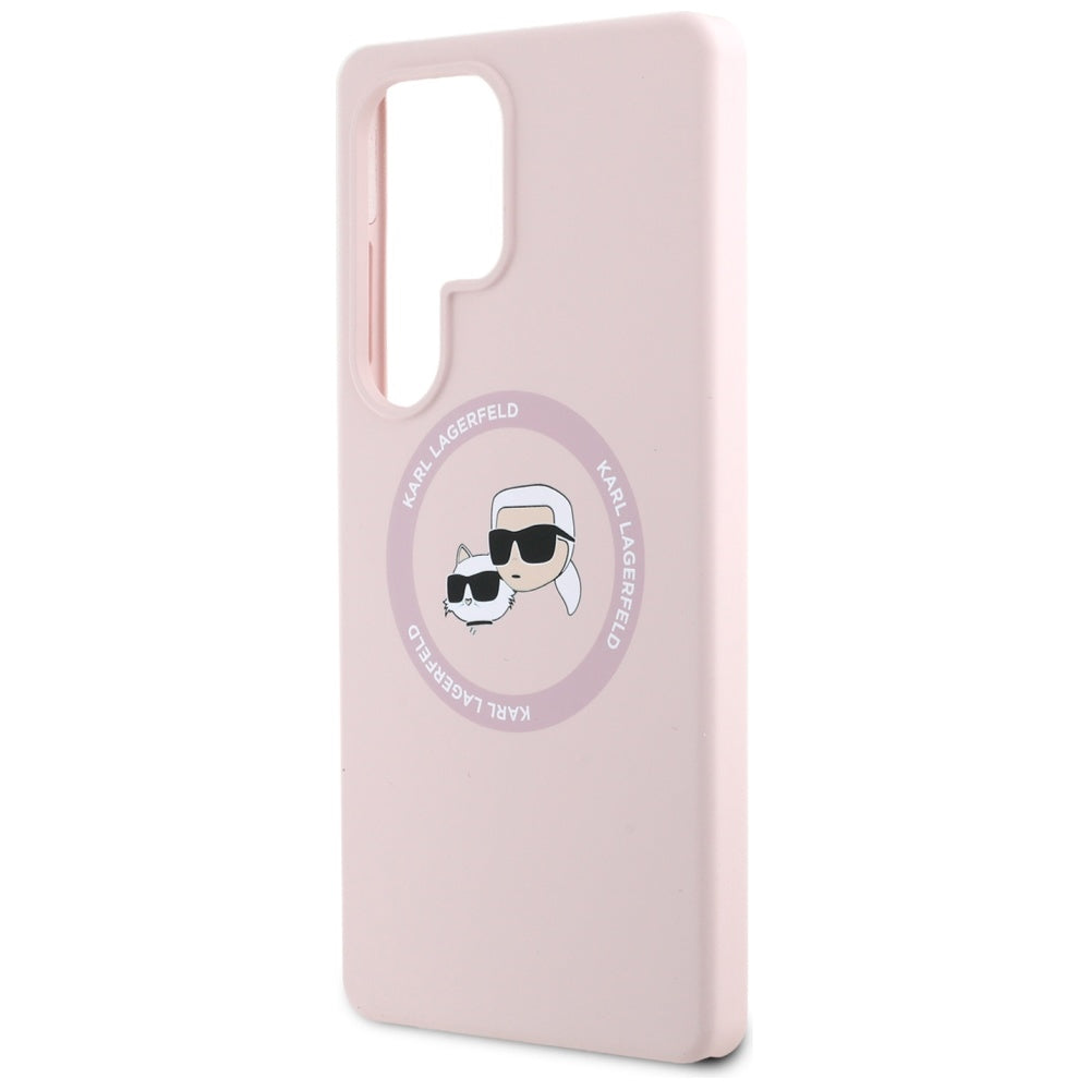 Karl Lagerfeld - Silicone Double Heads MagSafe (KLHMS25LSKCHTCP) - Samsung Galaxy S25 Ultra - Pink