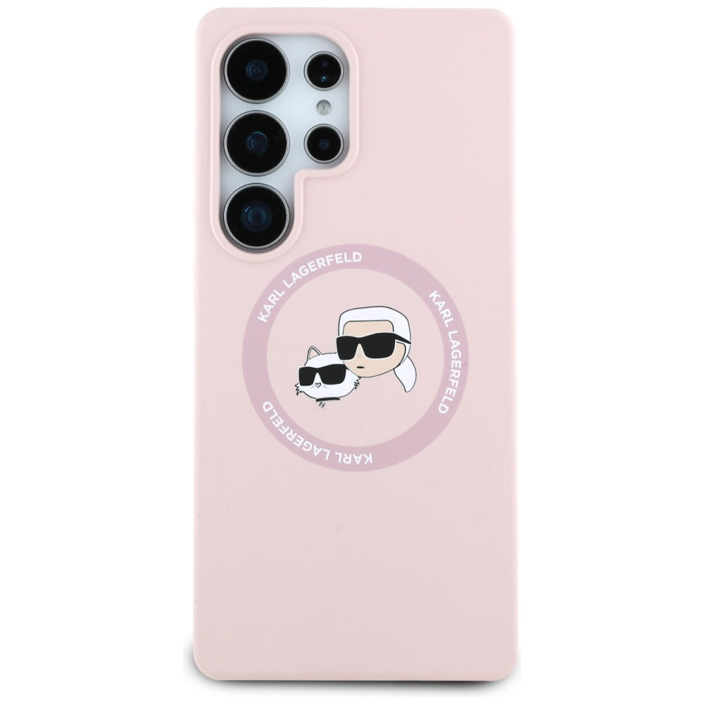 Karl Lagerfeld - Silicone Double Heads MagSafe (KLHMS25LSKCHTCP) - Samsung Galaxy S25 Ultra - Pink