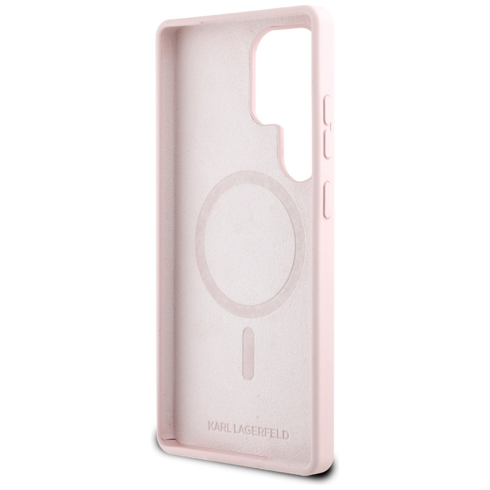 Karl Lagerfeld - Silicone Double Heads MagSafe (KLHMS25LSKCHTCP) - Samsung Galaxy S25 Ultra - Pink