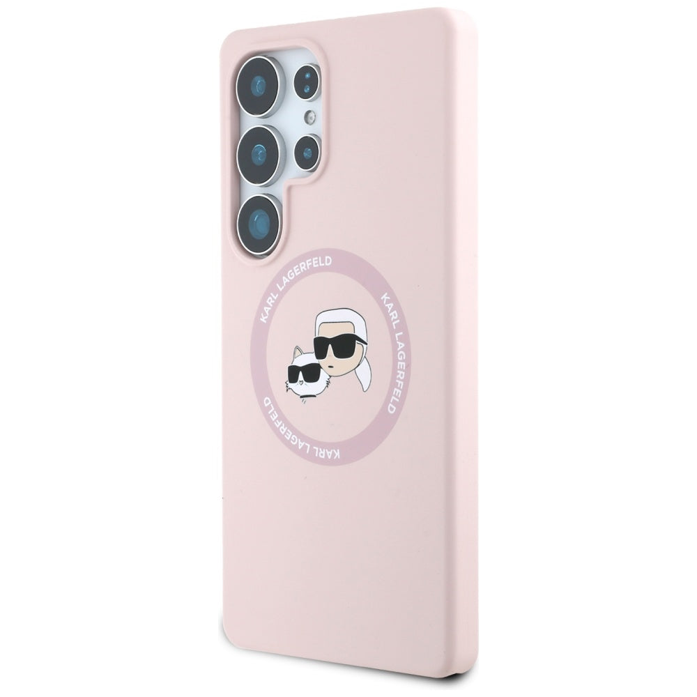 Karl Lagerfeld - Silicone Double Heads MagSafe (KLHMS25LSKCHTCP) - Samsung Galaxy S25 Ultra - Pink