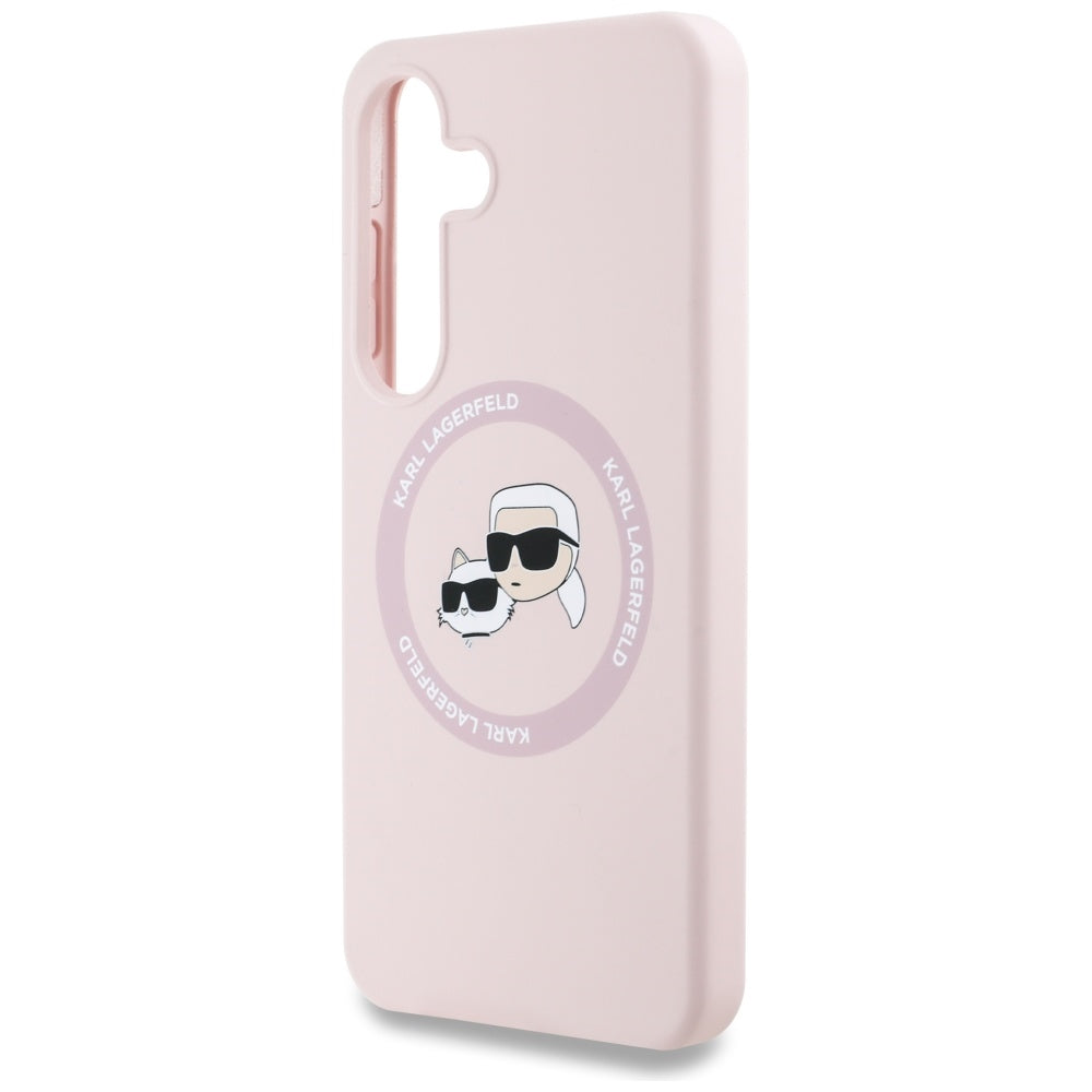Karl Lagerfeld - Silicone Double Heads MagSafe (KLHMS25MSKCHTCP) - Samsung Galaxy S25 Plus - Pink