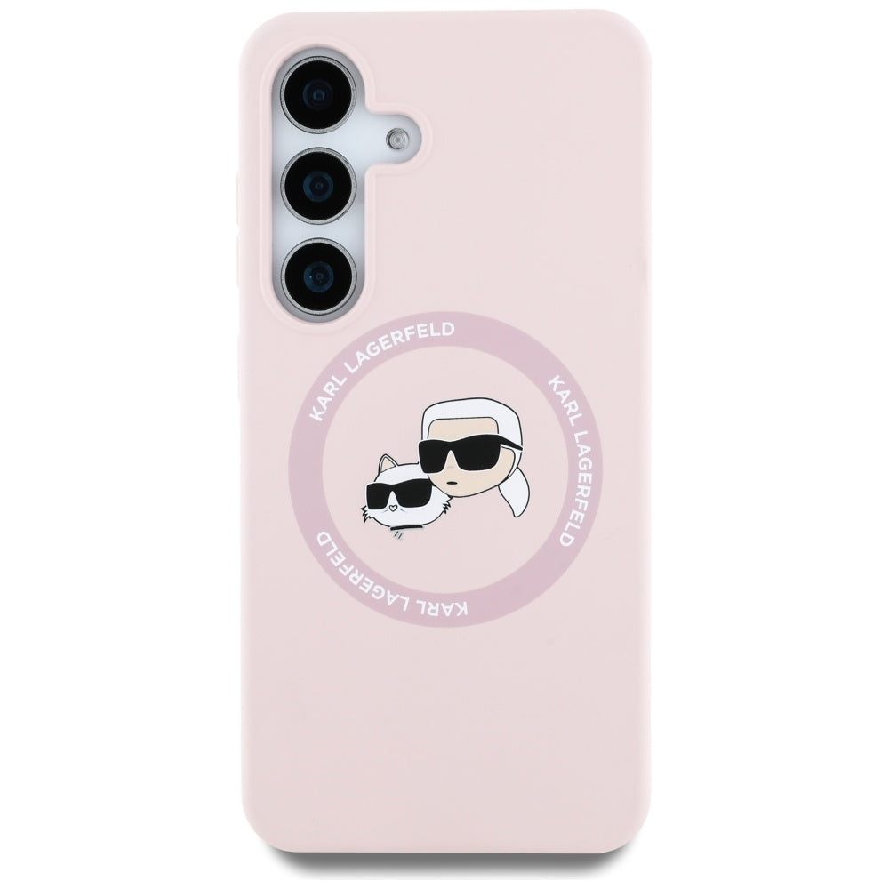 Karl Lagerfeld - Silicone Double Heads MagSafe (KLHMS25SSKCHTCP) - Samsung Galaxy S25 - Pink