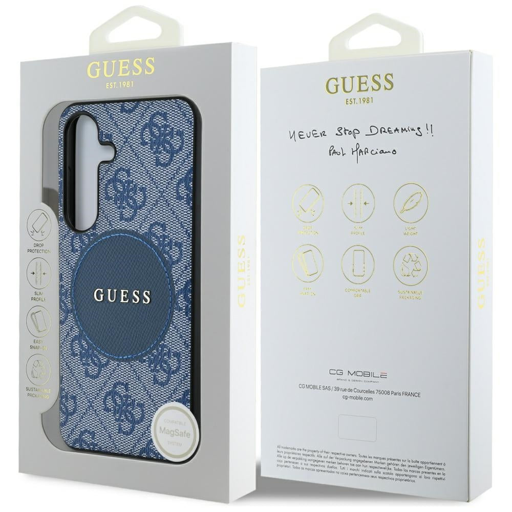 Guess - 4G Circle Classic Logo MagSafe (GUHMS25MP4PGRSGB) - Samsung Galaxy S25 Plus - Blue