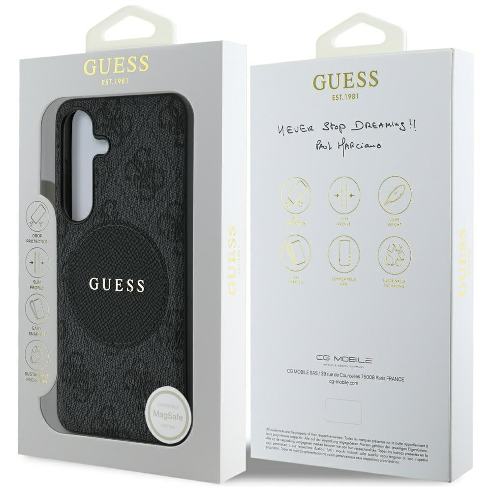 Guess - 4G Circle Classic Logo MagSafe (GUHMS25SP4PGRSGK) - Samsung Galaxy S25 - Black