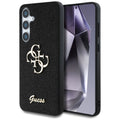 Guess Husa de protectie Guess Glitter Script Big 4G Logo (GUHCS25SHG4SGK) compatibil cu Samsung Galaxy S25, Negru