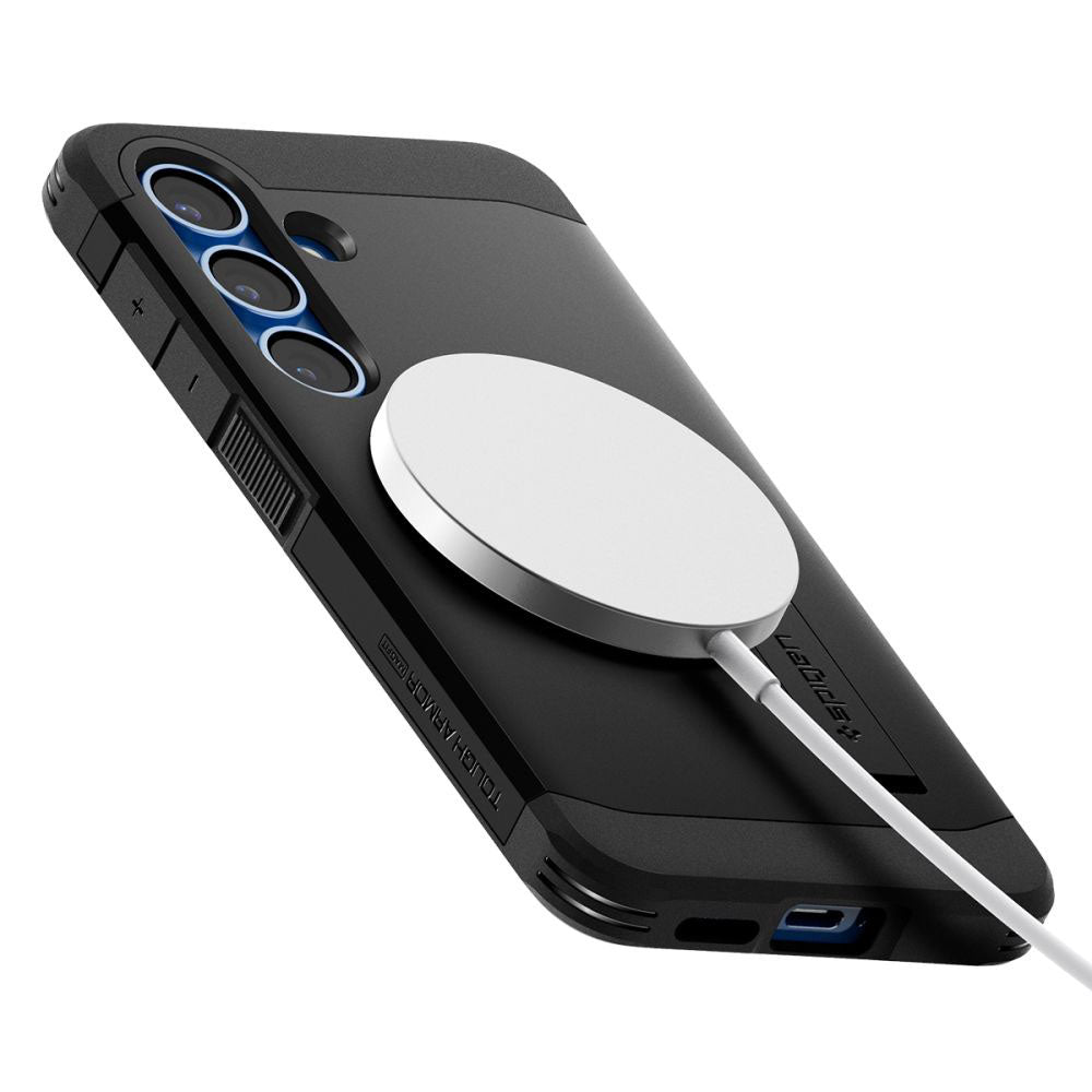 Spigen Husa de protectie Spigen Tough Armor MagSafe (ACS09008) compatibil cu Samsung Galaxy S25, Negru – imagine 4