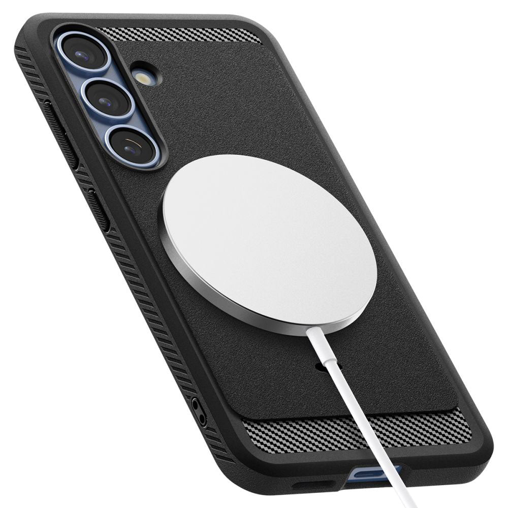 Spigen Husa de protectie Spigen Rugged Armor MagSafe (ACS08998) compatibil cu Samsung Galaxy S25, Negru Mat – imagine 7